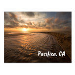 Postal de la puesta del sol de la playa: Playa de 