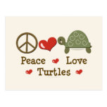 Postal de las tortugas del amor de la paz