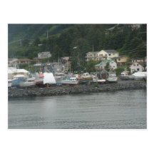 Postal de los barcos de pesca de la isla del Kodia