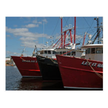 Postal de los barcos de pesca de New Bedford