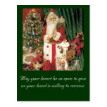 Postal de Santa del navidad del vintage