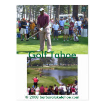 Postal de Tahoe del golf "Golfing en la colección 