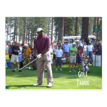 Postal de Tahoe del golf "Golfing en la colección 
