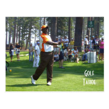 Postal de Tahoe del golf "Golfing en la colección 