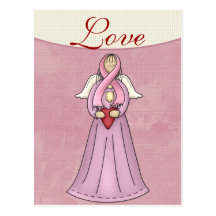 Postal del ángel D1 de la conciencia del cáncer de