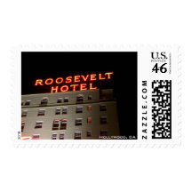 Postal del hotel de Roosevelt Sello