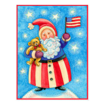 Postal del navidad: Americano Papá Noel