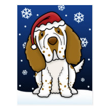 Postal del navidad del perro de aguas de Kawaii Cl