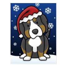 Postal del navidad del perro de montaña de Kawaii 