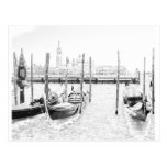 Postal - góndolas en San Marco BW