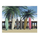 Postal que practica surf