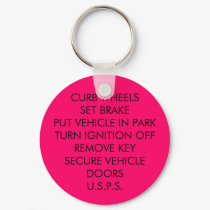 POSTAL VEHICLE SAFE PARKING keychains by eo1gator POSTAL VEHICLE SAFE PARKING keychains