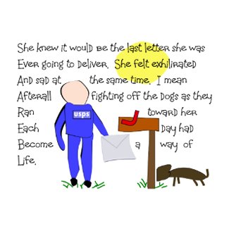 Postal Worker Missing The Dogs-Story Art postcard