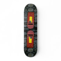 Postbox mounted on wall skate deck
