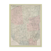 Postcard 1912 Map of The Adirondacks
