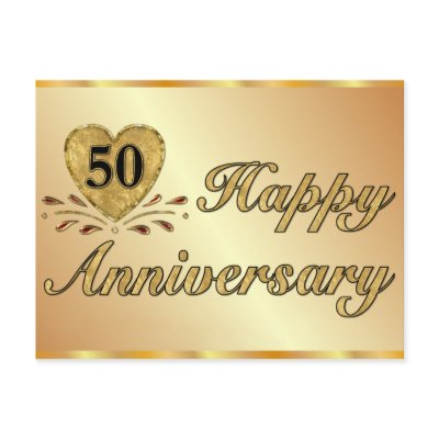 Postcard - 50th Anniversary - Gold