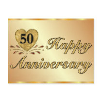 Postcard - 50th Anniversary - Gold