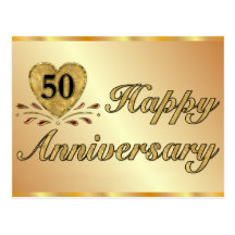 Postcard - 50th Anniversary - Gold