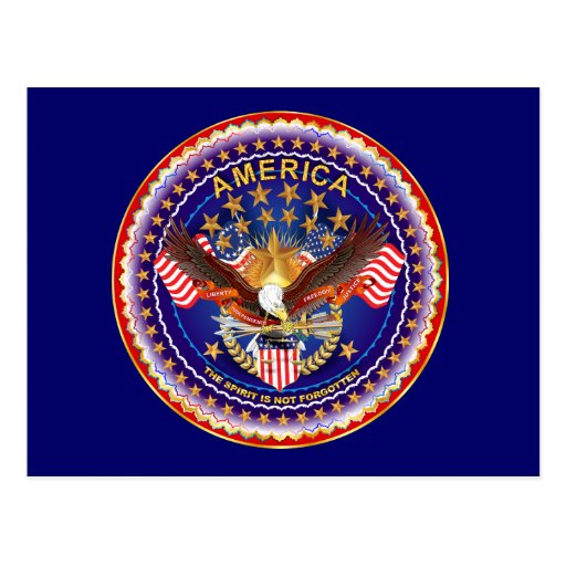 Postcard America Spirit Is Not Forgotten 50 Colors