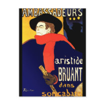 Postcard: Aristide Bruant by Toulouse-Lautrec by VintageCabaret Postcard: Aristide Bruant by Toulouse-Lautrec