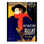 Postcard: Aristide Bruant by Toulouse-Lautrec