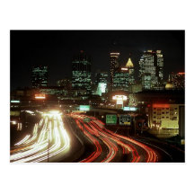 Postcard Atlanta Night Fulton St Central Ave Dome