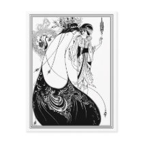 Postcard:  Aubrey Beardsley - The Peacock Skirt