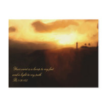 Postcard Bible Scripture Lighthouse Ocean & Sunset postcards