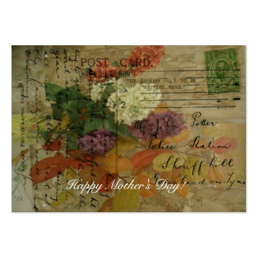 Postcard Blooms Gift Tag Business Card (front side)