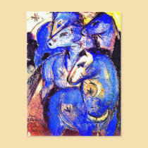 Postcard: Blue Horses by VintagePets Postcard: Blue Horses