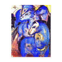 Postcard: Blue Horses by VintagePets Postcard: Blue Horses