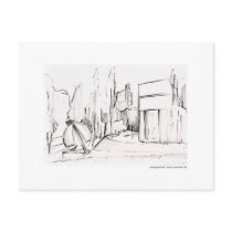 Postcard design pencil Hanover landscape