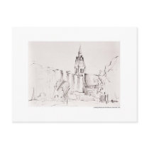 Postcard design pencil Hanover landscape