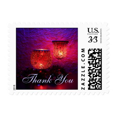 Postcard Elegant Candlelight Wedding Thank You Pos Stamps