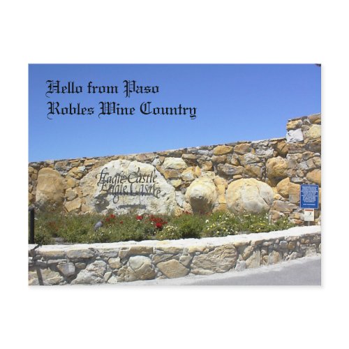 Postcard, Entrance to Eagle Castle Driveway postcard