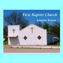 Postcard: First Baptist Church, Longton, Kansas postcards