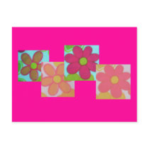 Postcard Funky 70's Flower's by pammys Postcard Funky 70's Flower's