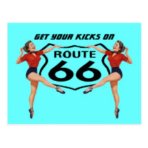 Postcard Get Your Kicks On Route 66 - Road Trip PC