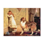 Postcard: Girl with Pet Sheltie