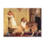 Postcard: Girl with Pet Sheltie