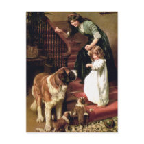 Postcard:  Good Night - with St. Bernard