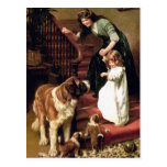 Postcard:  Good Night - with St. Bernard