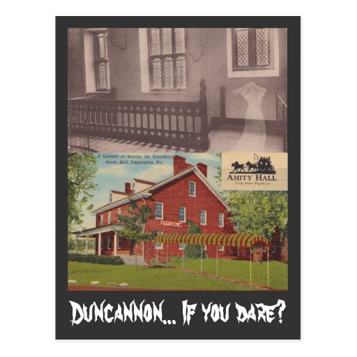 Postcard Haunted Amity Hall Duncannon PA & Ghost Zazzle