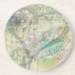 Postcard Heart Drink Coaster