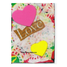 Postcard - Hearts Love