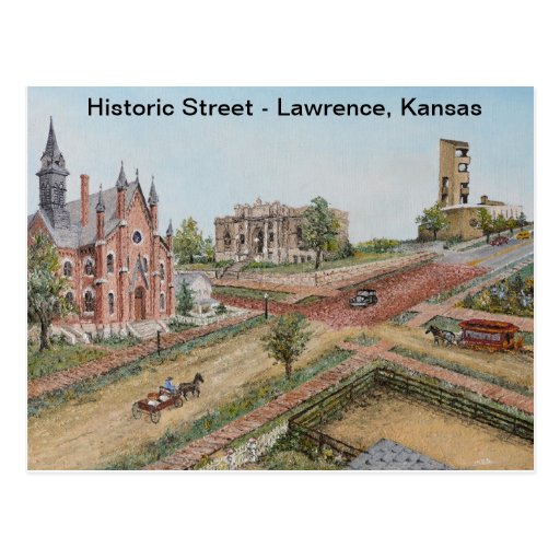 Postcard Historic Street Lawrence, Kansas Zazzle
