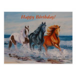 Postcard, Horses in the Surf