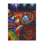 POSTCARD INVITATION Summer Grilling 4th of July PC