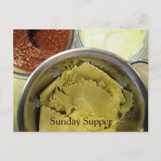 Postcard, Italian Food, Sunday Supper postcard