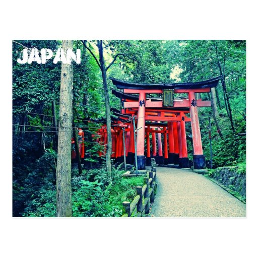Postcard Japan Torii Gates in Kyoto Zazzle